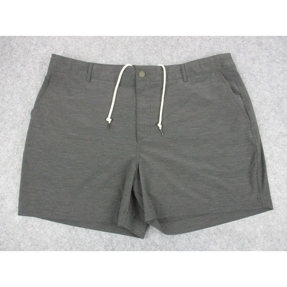 Faherty Shorts Mens 40 Gray Chino Casual Travel Flat Front Drawstring Outdoors